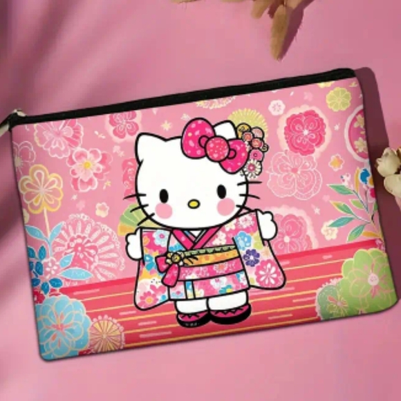 Sanrio Handbags - Hello Kitty Floral Pink Cosmetics Pouch